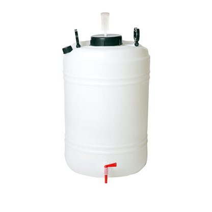 Fermentador plástico sanitario con válvula para salida de la cerveza.
Capacidad Total: 50Litros.
Llenado sugerido: 40 Litros de Mosto, incluye Airlock - El Cervecero - Chile