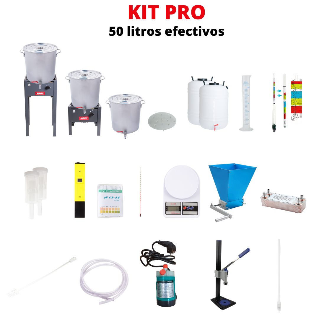 Kit pro 50 litros, equipamiento para hacer Cerveza Artesanal, incluye todos los accesorios necesarios, El Cervecero - Chile